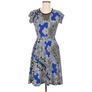 Studio West Blue and Black Midi Dress